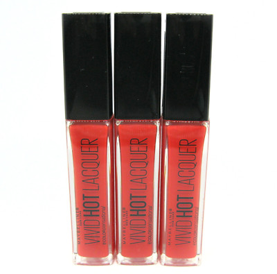 3 x MAYBELLINE VIVID Hot LAQUER Lipgloss - Farbe: 70 so hot