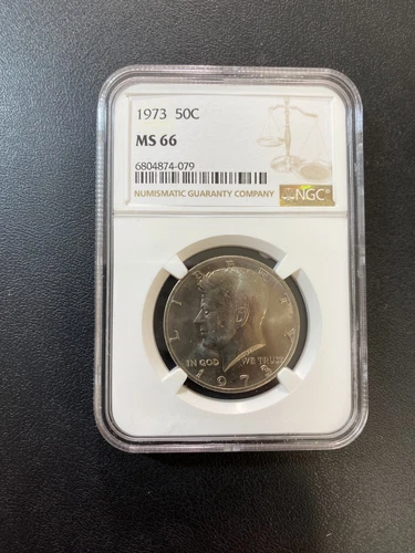 1973 P KENNEDY HALF DOLLAR NGC MS-66 - UNCIRCULATED - CLAD - CERTIFIED SLAB -50C