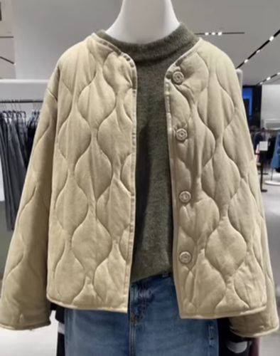 ZARA NUOVA CON ETICHETTE 2025. BLAZER GIACCA TRAPUNTATO MID KAKI PUFFER. 5070/168/533
