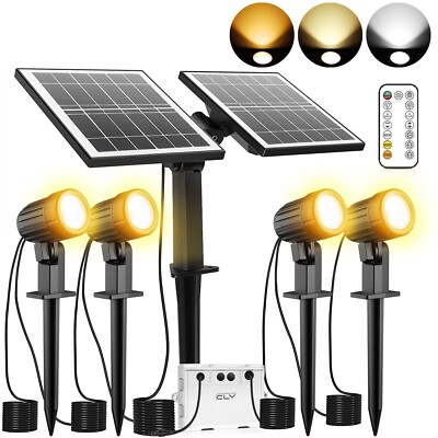 CLY Solar Landscape Spotlights, Solar Landscape Lights Outdoor IP66 Waterproo...