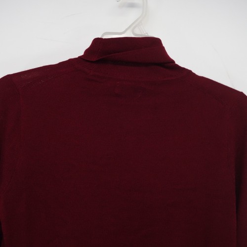 J. Crew Womens Solid Maroon Wool Blend Turtleneck Long Sleeve Tee T-Shirt Small - Picture 5 of 6