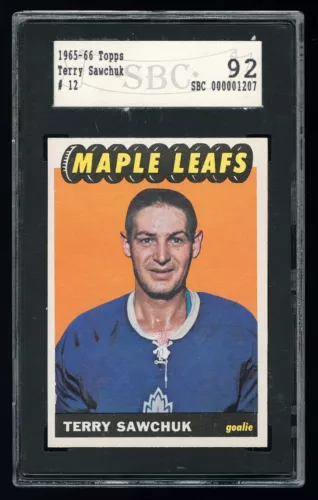 1965 Topps #12 Terry Sawchuk SBC 92 (NM-MT+ 8.5) Toronto Maple Leafs 1ST Company