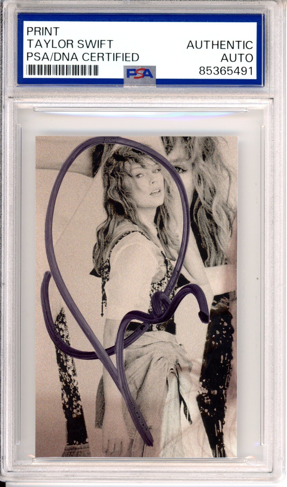 TAYLOR SWIFT Sexy Black & White Model Photo Signed Autographed Cut PSA DNA COA