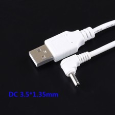 90  Angle DC Power Plug USB Convert To 3.5 1.35mm Jack Cord Connector Cable