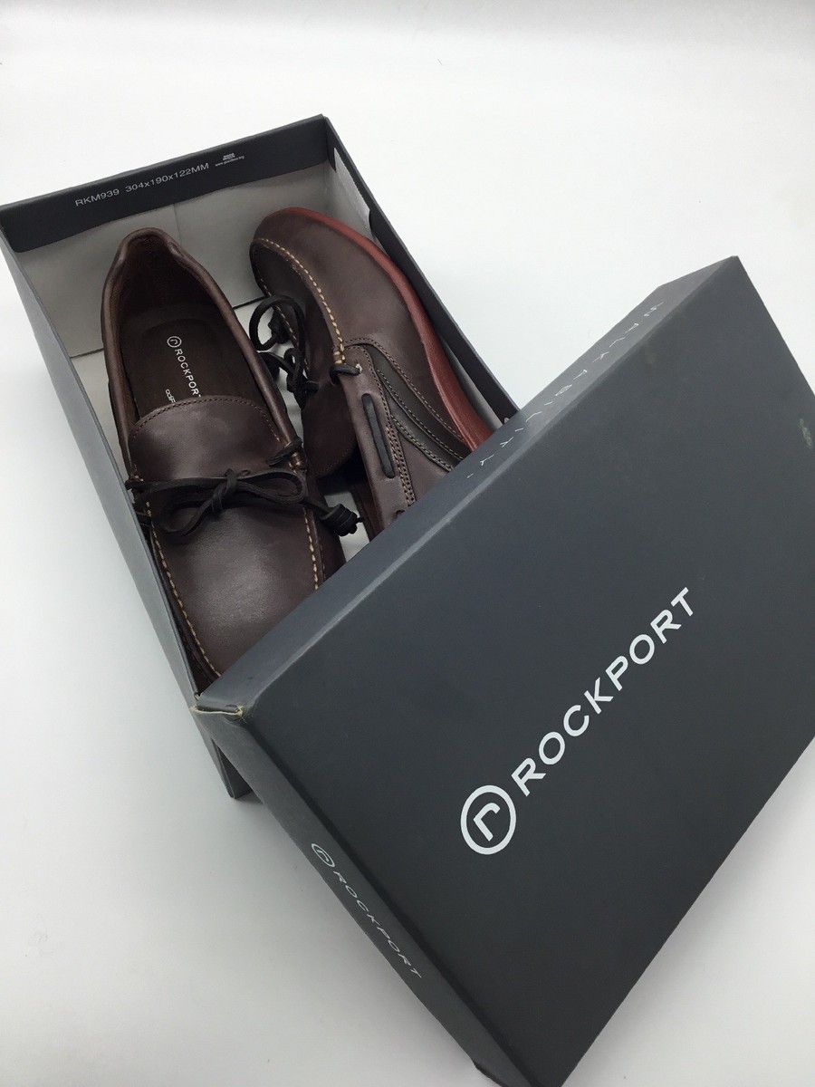New Rockport Mens Slip on Driving Loafer Brown Leather Shoes  display picture 3