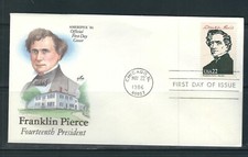 US Scott # 2217e Franklin Pierce  FDC . Artcraft cachet