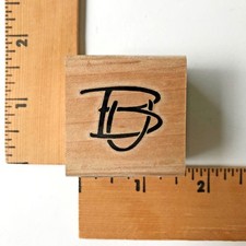 Stamp Cabana Rubber Stamp Initials BU" - NEW