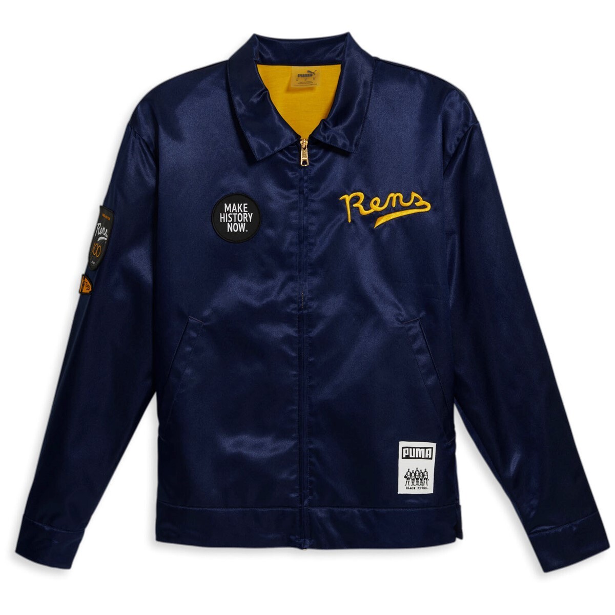 PUMA ストライプジャケット ブラック/ピンク PUMA RENS 100 x Black Fives Harlem NY Basketball Jacket