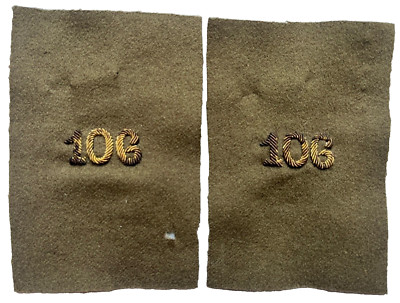 Insignia pair of collar legs 106th RI cinnamon officers frames FRANCE 40