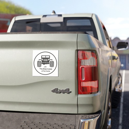 Weatherproof Jeep Owner Car Magnets I'm The Black Jeep Of The Family Funny Quote - Picture 9 of 9