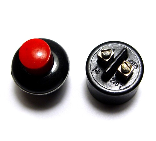 4x Telefon-/Prüf-Taster, 14 mm Einbau-Durchmesser, 220V / 1A, 1-poliger Öffner - Picture 2 of 2