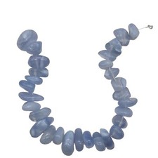Natural Blue Chalcedony Nugget Bead 8" Strand