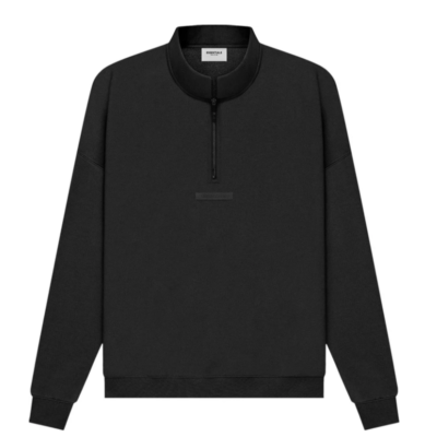 関税込 21SS FOG Essentials Mock Neck Half Zip Sweatshirt Size M - Fear of God Essentials Mock Neck Half Zip Black