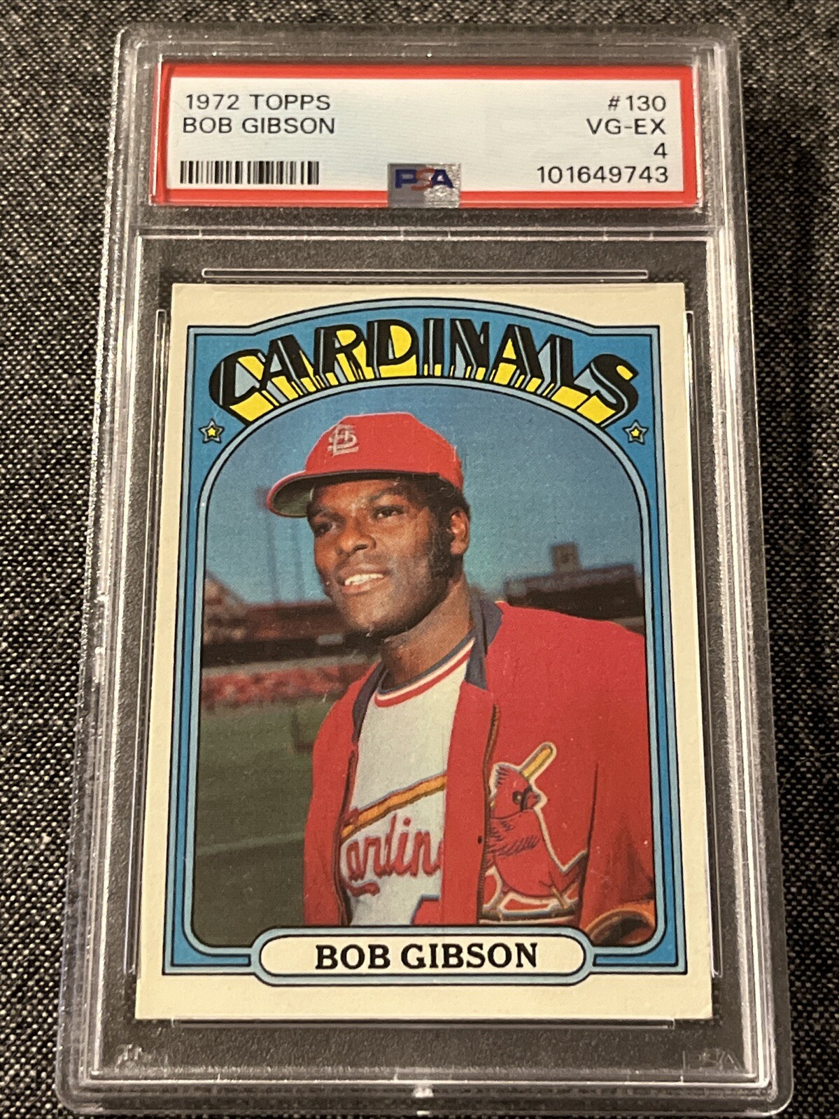 1972 Topps Bob Gibson, #130, PSA  4 VG-EX.  High End Cardinals HOF