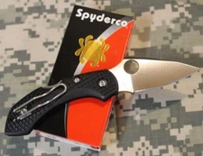 Spyderco C28PBK2 Black Dragonfly Folding Pocket Knife VG-10 Blade FRN Scales NEW