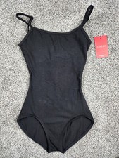 Capezio Cami Leotard Girls Size Small Black Adjustable Straps Backless Dancewear
