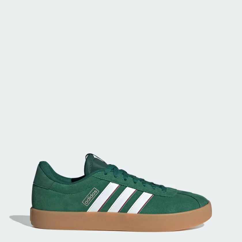 Adidas VL COURT 3.0 SHOES in Dark Green / Cloud White / Collegiate Burgundy