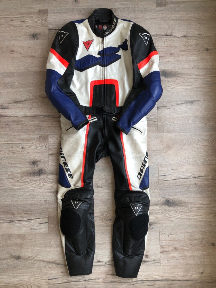 Dainese レザージャケット レッド/ホワイトジャンク Dainese Speed Leather Vintage 70-80s White/Red Leather Biker