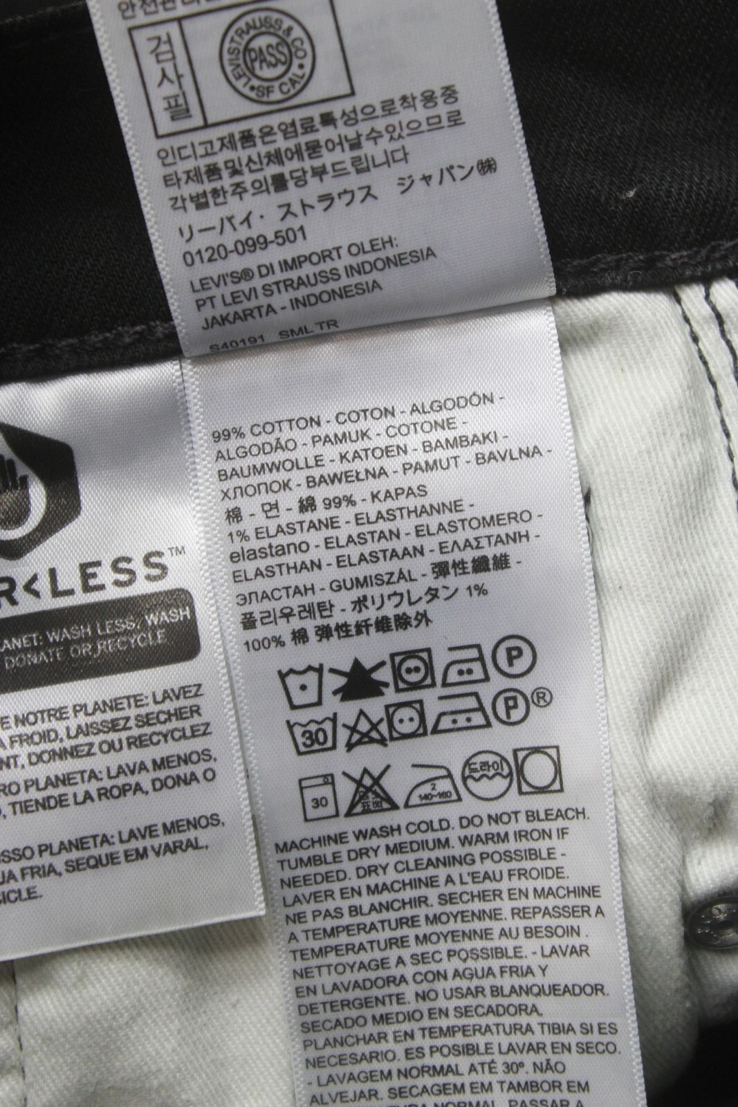 LEVI'S 512 Premium Big E Jeans Men's W30/L32 Casual Black Zip Tapered Fit Black thumbnail 10