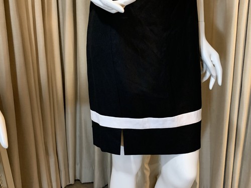 Jones New York Black White Linen Midi Sheath Dress Sz 10 NWT MSRP $96 - Picture 6 of 11