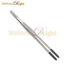 Tweezers PVC-Tipped Extra-Long Forceps, Stainless Steel, Straight, 8"