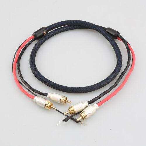 Cable de brazo de fono blindado de 4 núcleos HiFi Audio 2 RCA a 2 RCA con cable de tierra - Imagen 4 de 9