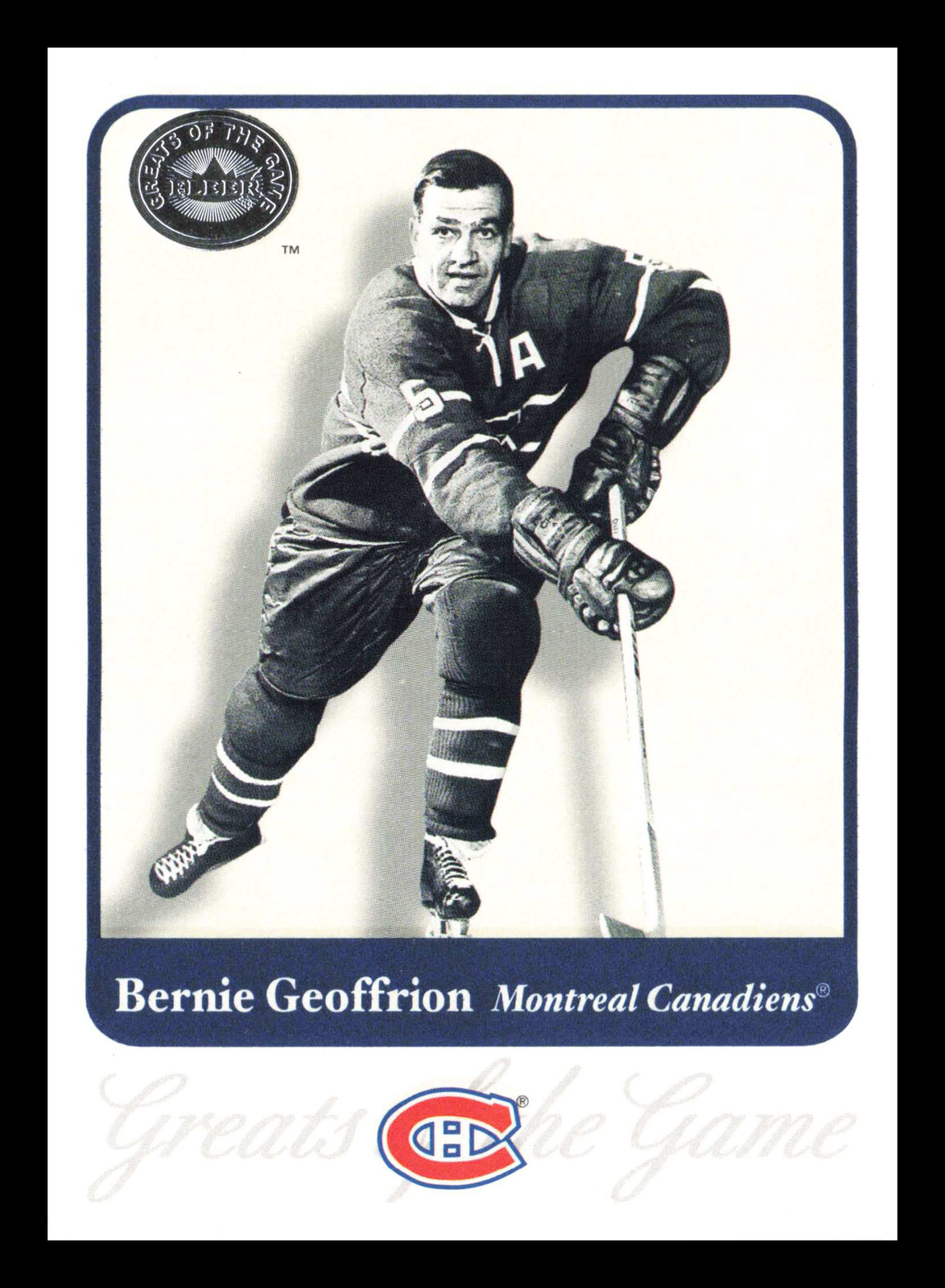 Bernie Geoffrion #37 2001-02 Fleer Greats of the Game Montreal Canadiens Hockey