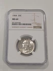 1964 Washington Quarter NGC MS 64 - SILVER 90% - # 6917428-002