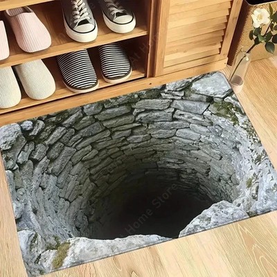 3D Optical Illusion Non-Slip Door Mat - Washable for Home & Outdoor Use