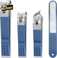 Nail Clipper Set 4 PCS Ultra Sharp Nail Clippers for Men Women Adults Toenail