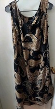 Studio One NY Black And Brown Paisley Sleeveless Dress Plus Size 20W