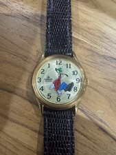 Orologio Vintage Disney Lorus Indietro Pippo V516-6A00 Tono Oro - Funzionante 