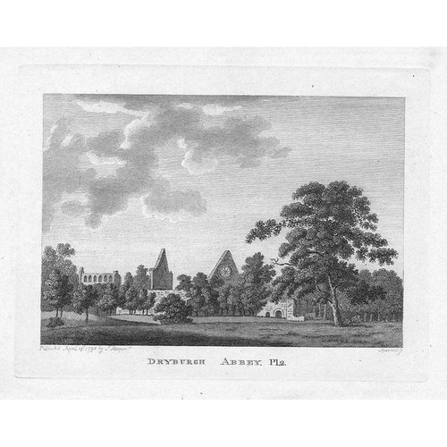 DRYBURGH ABBEY Plate 2 - Antique Print 1790 - Francis Grose