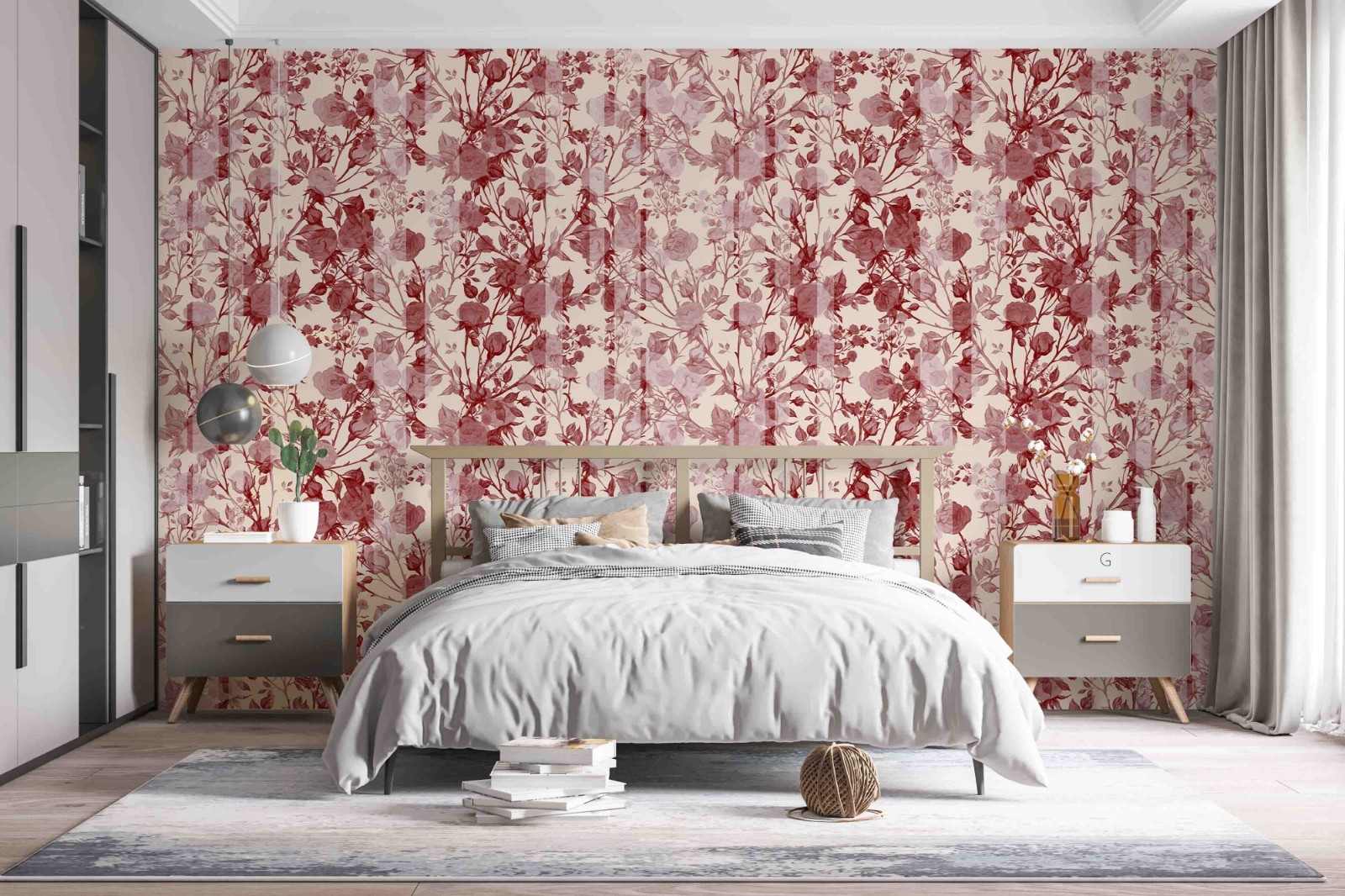 3D Rose Plant Group Pattern Wall Murals Wallpaper Murals Wall Sticker 2