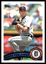 Justin Verlander 2011 Topps #355 Detroit Tigers FREE SHIPPING AutographDen