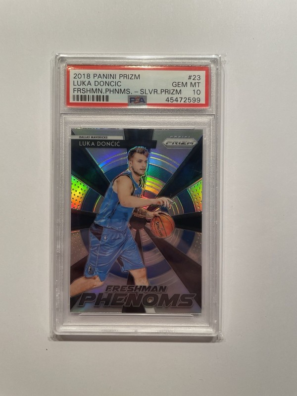 Luka Doncic -- 2018-19 Panini Prizm #23 Freshman Phenoms Silver Prizm RC PSA 10