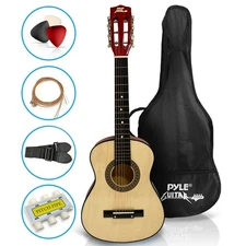 Pyle Classic 6-String Maple 18-Fret Children's Acoustic Guitar Beginner Package