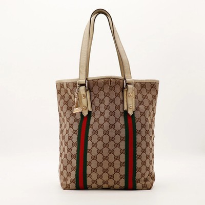 Gucci Tasche Tote Shopper Canvas Monogrammiert Beige Vintage Original