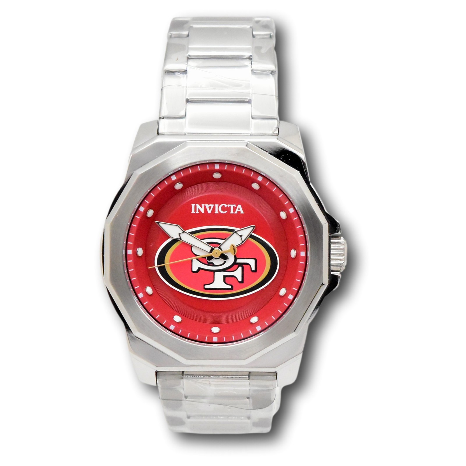 Invicta NFL San Francisco 49ers Red Dial Mens 42mm Stainless Steel Quartz Watch 47923