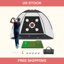 Golf Net with Practice Mat,Golf Hitting Aid Nets 10x7FT for Backyard Driving