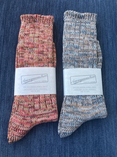 2 Pair Anonymous Ism Socks, One Size, Made in Japan, Shipped from CA