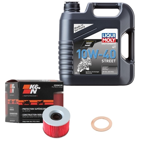 K&N ÖLfilter Set LM 10W-40 Street 4L FüR Kawasaki ZL 1000 A Eliminator ZLT00A 87-image