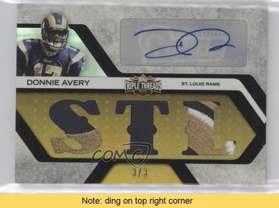 2008 Topps Triple Threads Relics Gold 3/3 Donnie Avery #TTRA-25 Auto READ 0f8
