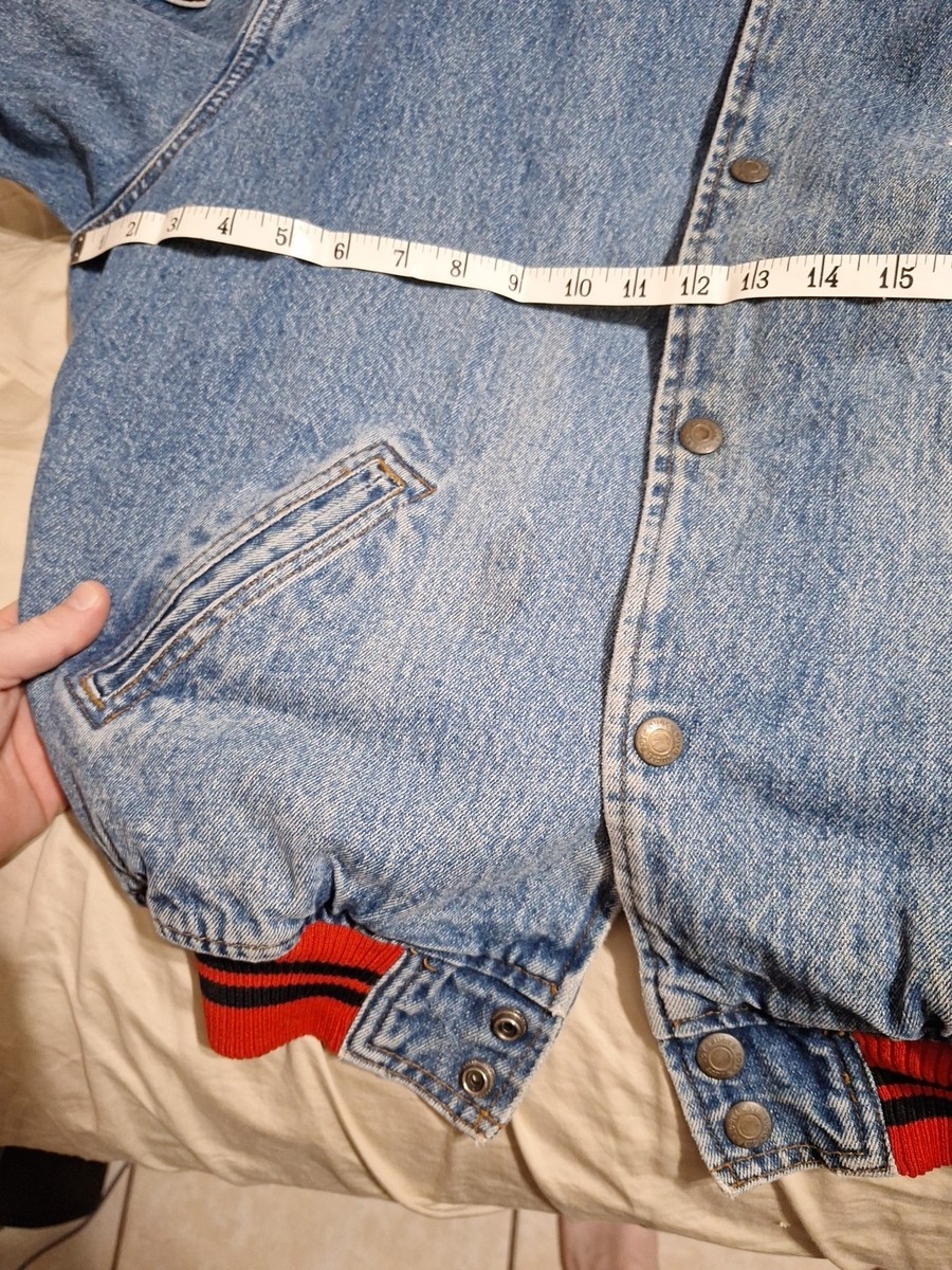 BUGLE BOY RARE VINTAGE 90s FOUR PLAY Blue Denim Jean Jacket Coat L