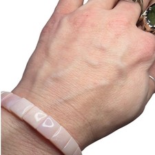 Chic Pink Opal Faceted Bead Stretch Bracelet Natural Gemstone Accessory