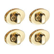 4Pcs Twist Turn Locks Zinc Alloy Oval Turn Lock Clasp 24 x 16mm Gold