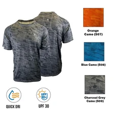 Spyder Swim Men's Camo T-Shirt Rashguard Surf - Sand - Sun Short Sleeve