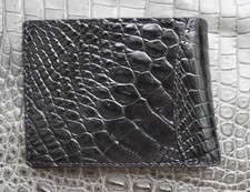 Black Genuine Crocodile Leather SKIN Men's Money Clip WALLET Y21