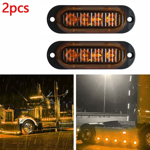 2X YE LED Side Marker Clearance Light Lamp Indicator Truck Trailer 24V 12V New - Picture 18 of 24