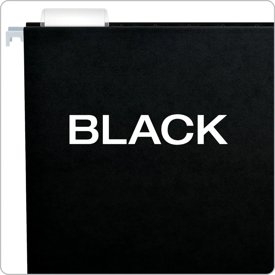 Black Hanging File Folders, 8.5 X 11 Letter Size with 1/5 Cut Adjustable Tabs... - Image 4 of 4